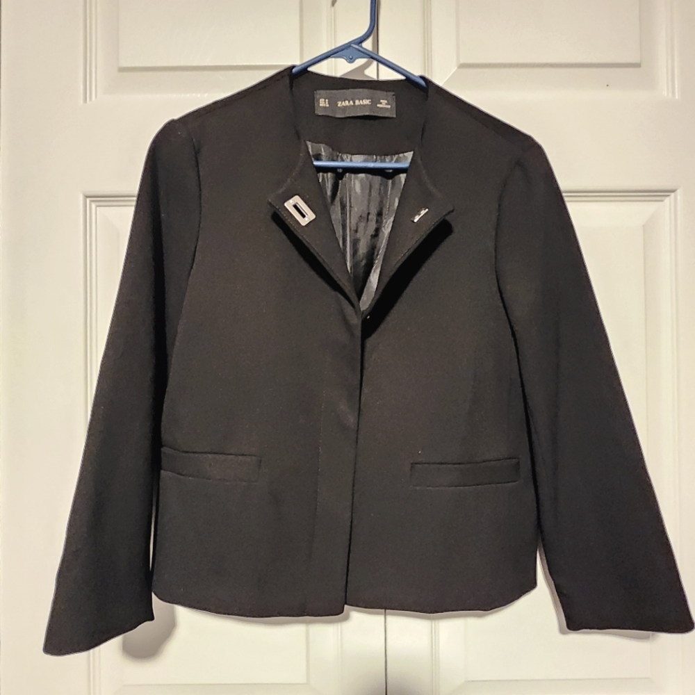 Zara Basic Black Blazer - Medium - image 2